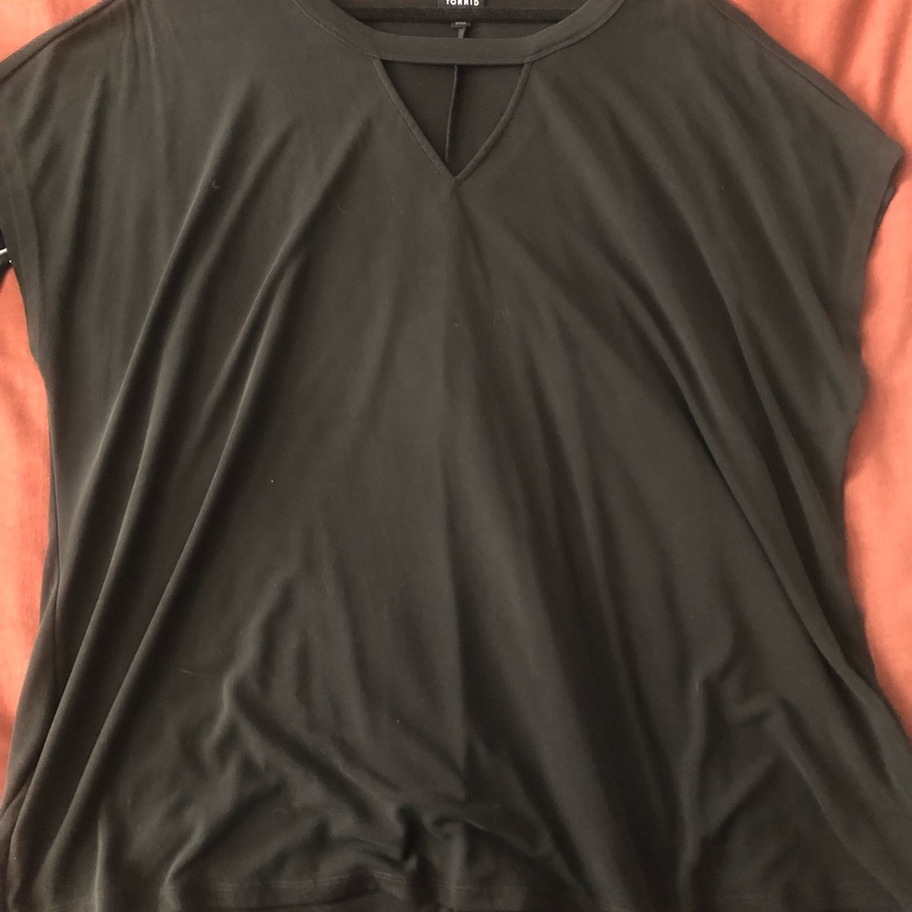 Black Tunic top with cute cut out